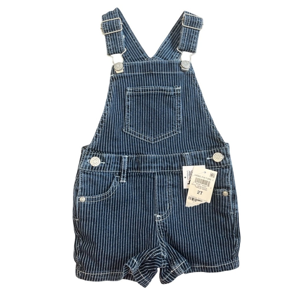 NWT Epic Threads Toddler Hickory Stripe Denim Overalls‎ Fairlop Wash Size 2T